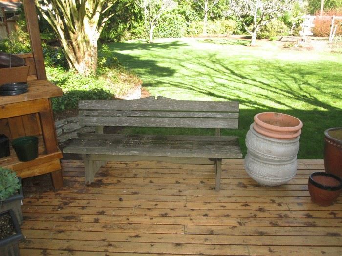 Back Deck: Bench, Planting Pots