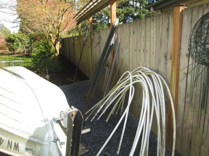 Back Deck Right Side: Wire Yard Art, 1/2 Curve Tubes