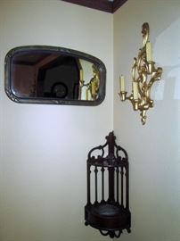 Dining Room: Vintage Mirror, Corner Shelf