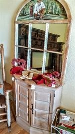 Entry cabinet with mirror that hangs separately 
