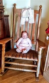 Rocking chair and Ashton Drake doll