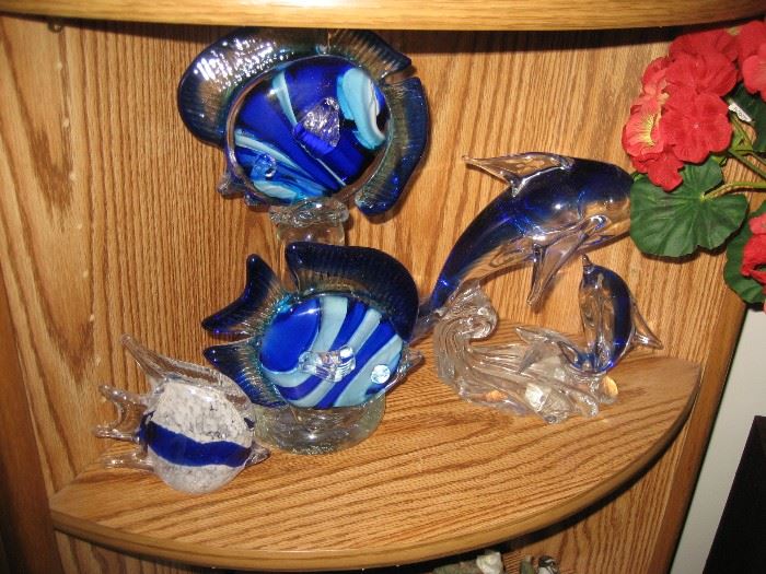 TONS of glass decor,  mostly nautical and beach themed. 