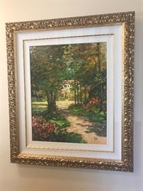 ALEX PEREZ  "THE MAISON  IN THE FOREST SIGNED 2001  PAINTING 