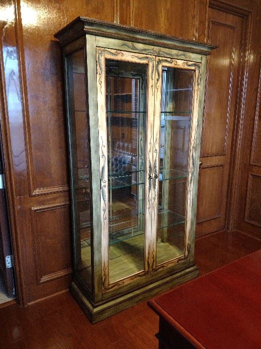 Lexington wood and glass display cabinet
