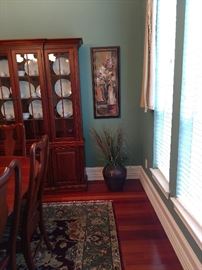 Dining room painting, silk plant/vase