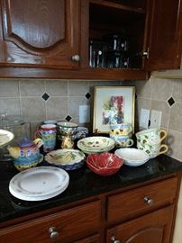 Ceramic cups, plates, bowls, tea set