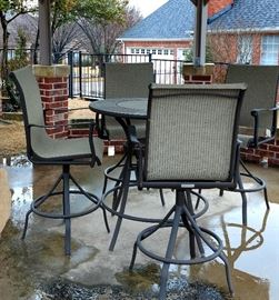 Outdoor counter height chairs and table