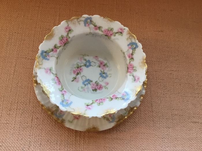 French porcelain bowl and under plate 