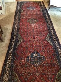Antique hand knotted runner.  15x4 