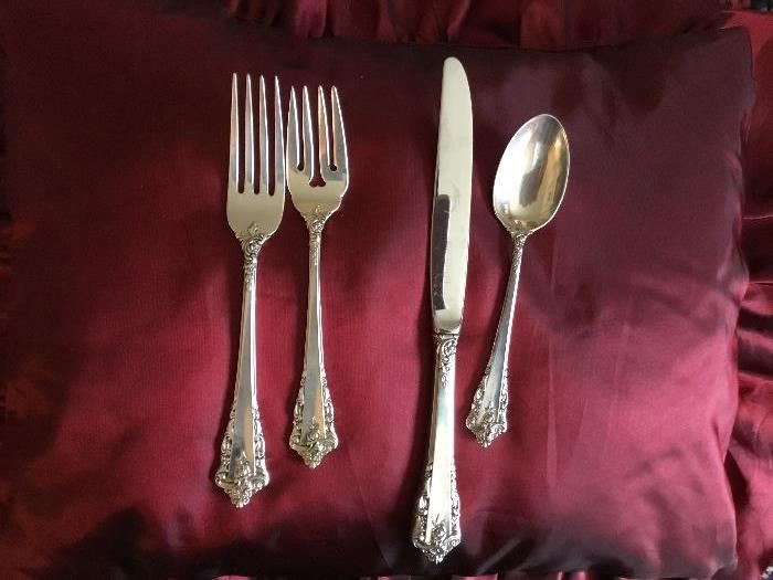 Lunt sterling flatware. Rondelay.  4 piece place setting for 8. No monogram