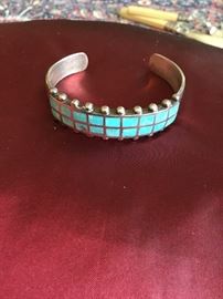 Turquoise and sterling cuff bracelet 