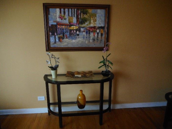 Pottery Barn 2 Tier Entry Way Table. Various Decorative Items throughout the home 