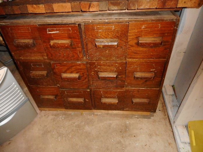Vintage Cabinet in Basement.with Drawers
