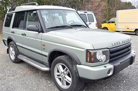 At 8PM: 2003 Land Rover Discovery SUV with 62,534 Miles; Green Exterior with Cream/Tan Leather Interior; Power Everything!; Power Moonroof; Heated Seats; Dual Climate Controls; AM/FM Stereo with CD and Cassette, and much more. VIN: SALTY164X3A796544