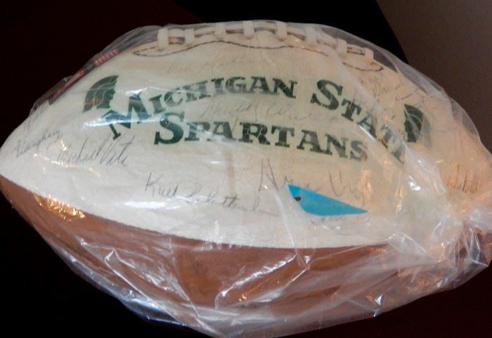 MSU FOOTBALL SIGNED BY MUDDY WATERS IN 1983