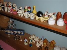 Many vintage 1940s-50s salt shakers