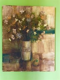 Original mid century oil on board