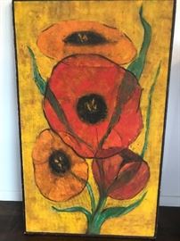 Large mid century oil on canvas