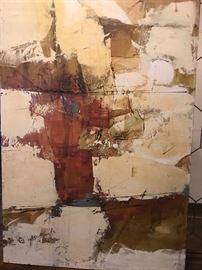 Large mid century original oil on board signed Talman