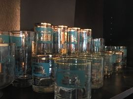 Vintage 1950s steamboat southern style Bar glasses