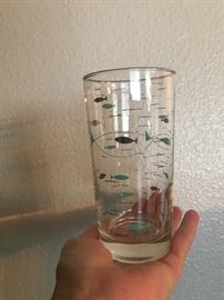 Super fun vintage 1950s fish motif bar glass set