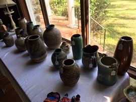 collection of signed Charles Counts Pottery