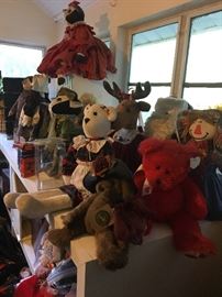 collection of stuffed animals