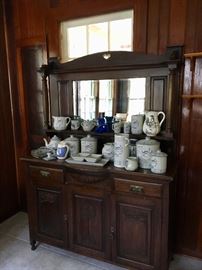 Antique server and Louisville pottery