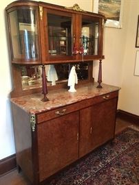 1800's marble top Server and Hutch