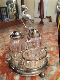 Very nice cruet with mustard jar, English 1800's,