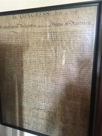 Vintage Replica of The Declaration of the United States