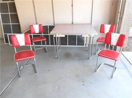 Vintage Kitchen Table and 4 Chairs - Coca-Cola Red