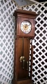 German grandfather clock, circa 1900, art deco to be offered, along with other clocks and fine furniture. 
