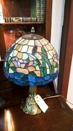 Tiffany style stained glass lamp to be sold. 