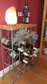 Wine rack and bottles of wine