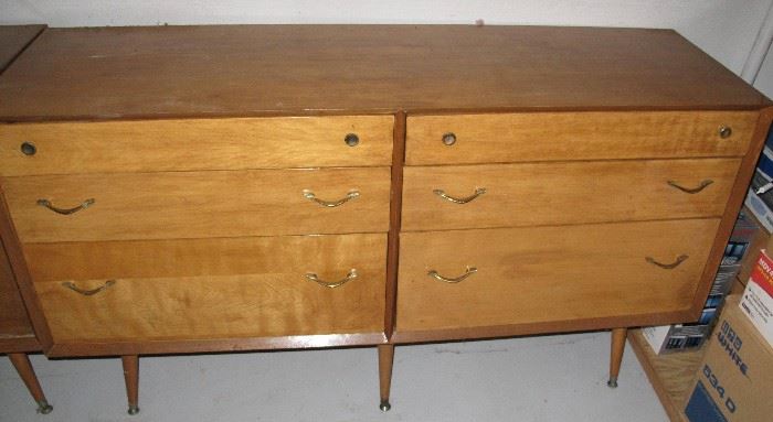 Cool 50s/60s six drawer double cabinet.