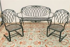 Woodard Chat Set--2 Spring Chairs and Setee  Excellent condition