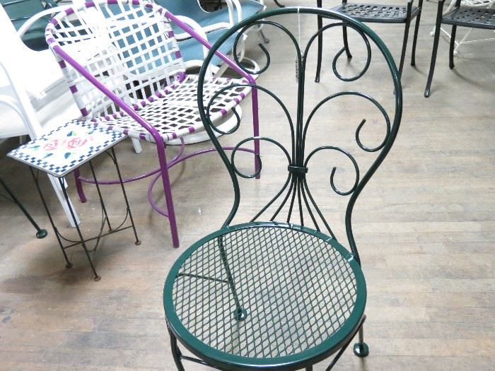 Woodard chair restored in powder coated finish 1 of 4 w/ bistro table