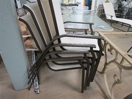 Aluminum frame light weight stacking sling chairs-4