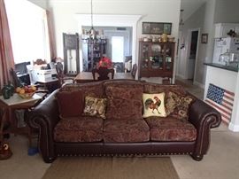 Leather/cloth sofa