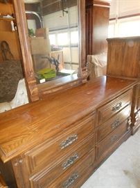 Matching triple dresser and mirror