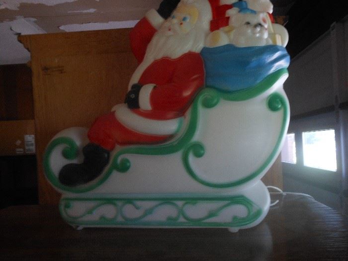 Blow mold Santa  in sleigh