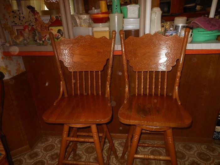 Wooden bar stools