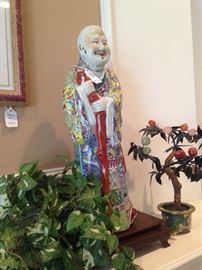 Asian statue; small soapstone tree