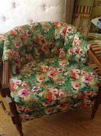 Floral chair that matches the bed bench