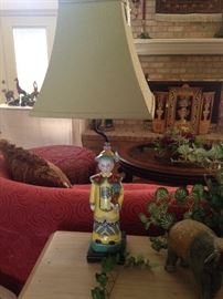 The other of the two coordinating Asian lamps