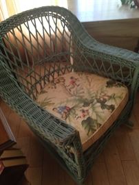 Green wicker rocker