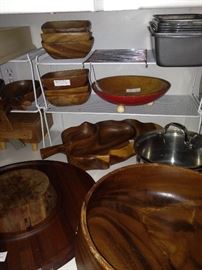 Wooden salad bowls