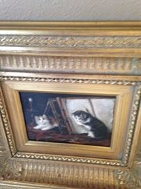 Framed kitten art