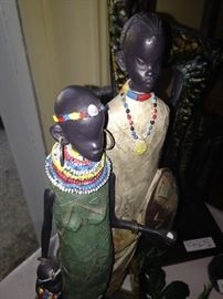 Carved African figures